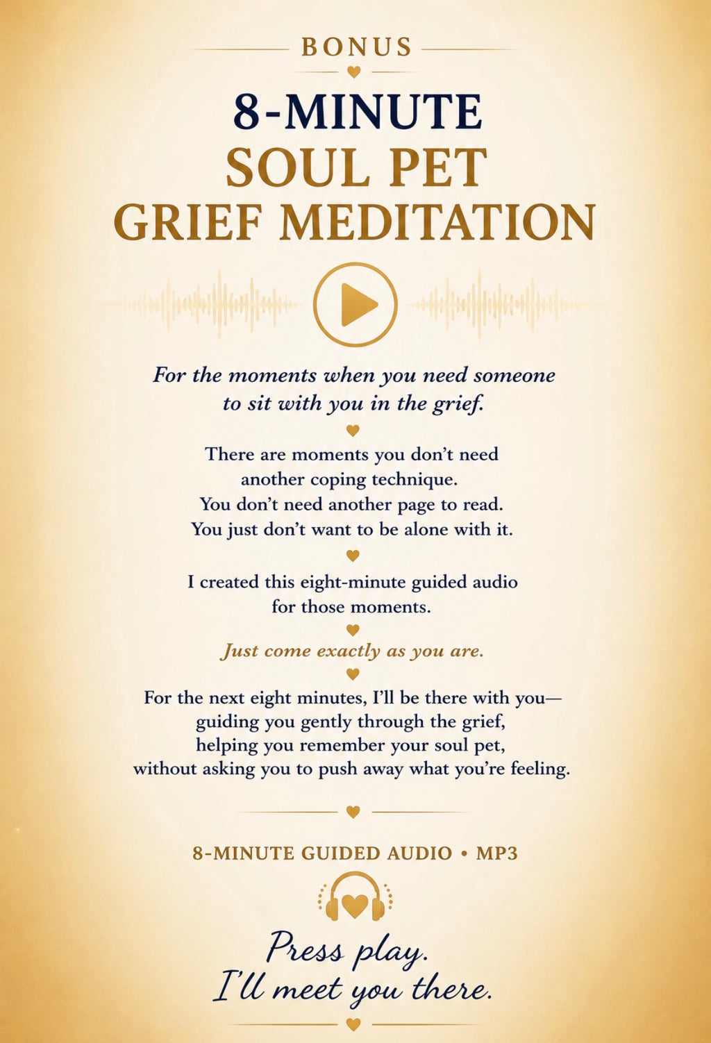 Pet bereavement support guide with comfort meditation MP3