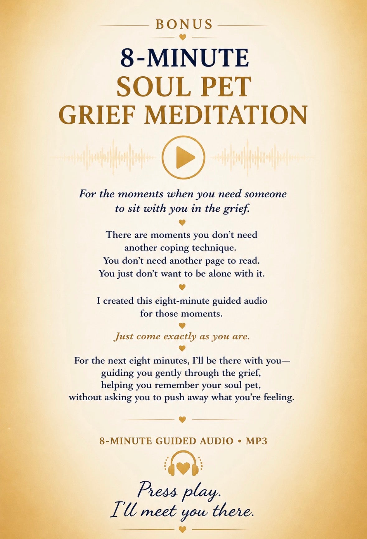 Pet bereavement support guide with comfort meditation MP3